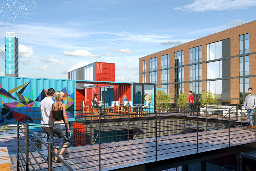 Major new retail and office development in Munster will feature cutting-edge container architecture