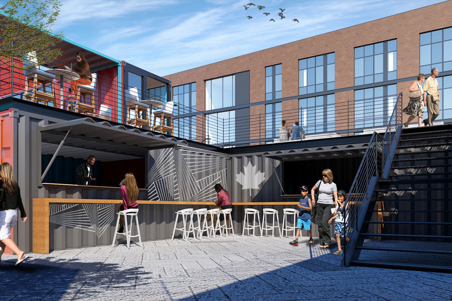 Developer starts construction on delayed project with cutting-edge container architecture in Munster